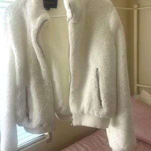 White fur coat